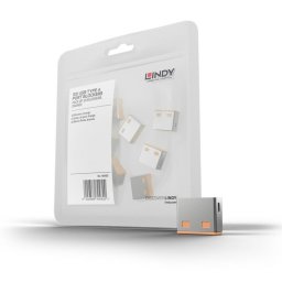 USB Port Blocker 10 bucati portocaliu, Lindy L40463
