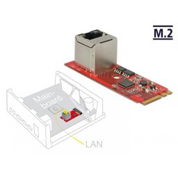 Convertor M.2 Key A+E la 1 x RJ45 Gigabit LAN, Delock 62949