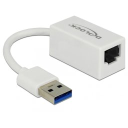 Adaptor USB 3.1-A Gen 1 la Gigabit LAN compact alb, Delock 65905