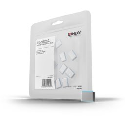 Set 10 bucati Port Blocker USB-C/Thunderbolt 3 Albastru, Lindy L40466