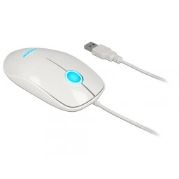 Mouse optic Alb pe USB cu LED, Delock 12537
