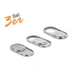 Set 3 bucati protectii camera pentru laptop/ smartphone/ tableta Silver, Delock 20656