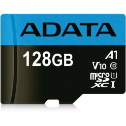Card de memorie MicroSD SDXC 128GB clasa 10 + adaptor SD, ADATA AUSDX128GUICL10A1-RA1