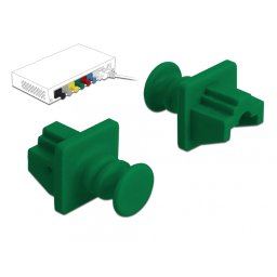 Set 10 buc protectie impotriva prafului pentru RJ45 Verde, Delock 86512