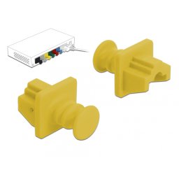 Set 10 buc protectie impotriva prafului pentru RJ45 Galben, Delock 86511