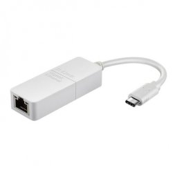 Adaptor USB-C la RJ45 LAN Gigabit Alb, D-LINK DUB-E130