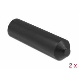 Set 2 buc capace termocontractabile pentru sigilarea cablurilor 70 x 20 mm Negru, Delock 19772