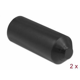 Set 2 buc capace termocontractabile pentru sigilarea cablurilor 90 x 30 mm Negru, Delock 19860