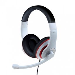 Casti externe cu microfon Alb, Gembird MHS-03-WTRDBK