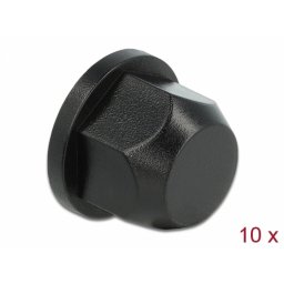Set 10 buc protectii impotriva vremii/coroziunii pentru surub M12 Negru, Delock 60248