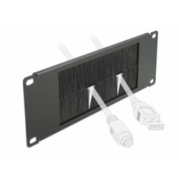 Organizator cabluri 10" 2U pentru cabinet cu perii, Delock 66481
