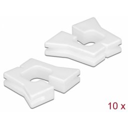 Set 10 buc protectie cabluri dreptunghiular - diametru 4.5 x 4.4 mm Alb, Delock 60263