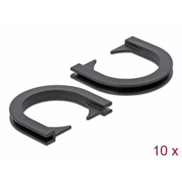 Set 10 buc protectie cabluri forma U - diametru 20.9mm Negru, Delock 60271