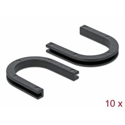 Set 10 buc protectie cabluri forma U - diametru 17.5mm Negru, Delock 60273