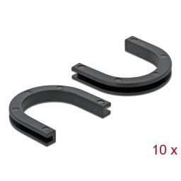 Set 10 buc protectie cabluri forma U - diametru 16mm Negru, Delock 60272