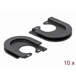 Set 10 buc protectie cabluri forma U - diametru 10.5mm Negru, Delock 60270
