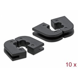 Set 10 buc protectie pentru 4 cabluri dreptunghiular - diametru 2.2mm Negru, Delock 60262