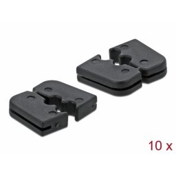 Set 10 buc protectie pentru 2 cabluri dreptunghiular - diametru 2.2mm Negru, Delock 60259