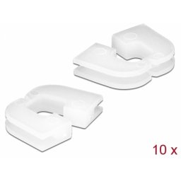 Set 10 buc protectie cabluri dreptunghiular - diametru 4.8 x 4.2 mm Natural, Delock 60252