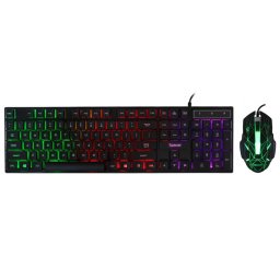 Kit tastatura si mouse USB Gaming RGB, Spacer SP-GK-01