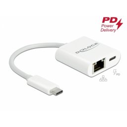 Adaptor USB 3.2 Gen 1-C la Gigabit cu alimentare PD 60W, Delock 65402