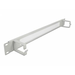 Organizator cabluri 19" 1U pentru cabinet cu 2 inele + perii Gri, Delock 66540