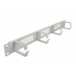 Organizator cabluri 19" 1U pentru cabinet cu 4 inele + perii Gri, Delock 66543