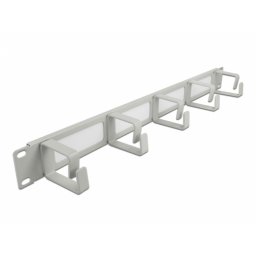 Organizator cabluri 19" 1U pentru cabinet cu 5 inele + perii Gri, Delock 66544
