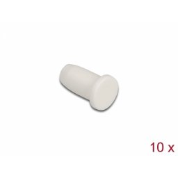 Set 10 bucati protectii pentru fibra optica 1.25mm Alb, Delock 86846