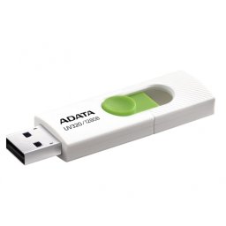 Stick USB 3.1 retractabil UV320 128GB Alb/verde, A-DATA, AUV320-128G-RWHGN