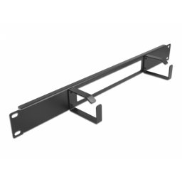 Organizator cabluri 19" 1U 2 inele Negru, Delock 66655