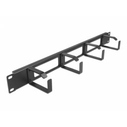 Organizator cabluri 19" 1U 4 inele Negru, Delock 66658