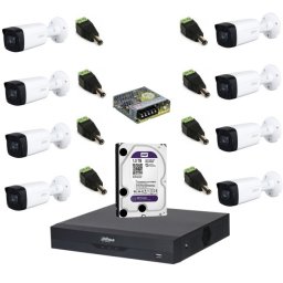 Sistem complet de supraveghere Dahua DH-8CEXT80M-5MPS HDCVI cu 8 camere de exterior de 5MP