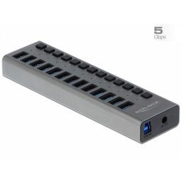 HUB cu 13 porturi USB 3.0 + Switch On/Off, Delock 63738