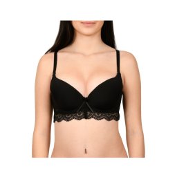 Sutien semi-corset, cu decolteu in 'V", Lemila, negru (Marime cupa: 75B)