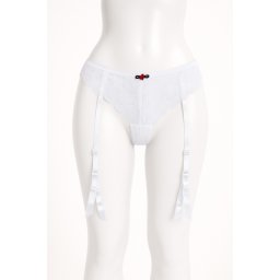 Portjartier cu chilot tanga, alb (Marime portjartier: XL)