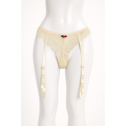 Portjartier cu chilot tanga, ivoar (Marime portjartier: XL)