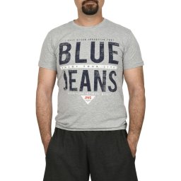 Tricou barbat, imprimeu Blue Jeans, gri (Marime tricou: XL)
