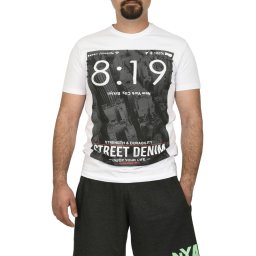 Tricou barbat cu imprimeu Street Denim, alb (Marime tricou: XL)