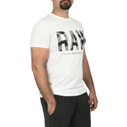 Tricou slim fit cu imprimeu RAW, alb (Marime tricou: L)