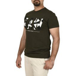 Tricou slim fit cu imprimeu RAW, kaki (Marime tricou: L)