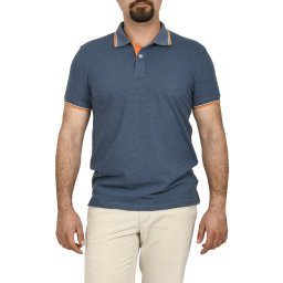 Tricou polo cu doi nasturi, Glo Story, albastru denim (Marime tricou: S)