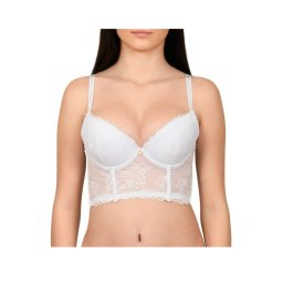 Sutien tip corset, din dantela, Lemila, alb (Marime cupa: 80B)
