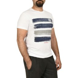 Tricou barbat cu imprimeu grafic, alb (Marime tricou: M)