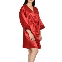Halat BRIDE, personalizat cu pietricele, rosu (Marime halat: M)