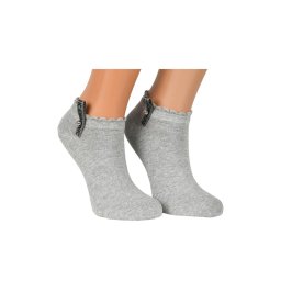 Sosete scurte cu fir stralucitor, set 2 perechi, gri (Marime sosete: 35/38)