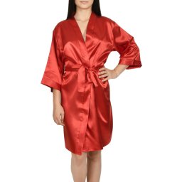Halat dama satinat, Dora, rosu (Marime halat: L)