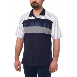 Tricou clasic bumbac, Blue Marine, bleumarin cu dungi (Marime tricou: M)