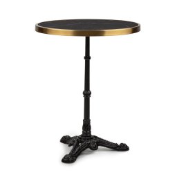 Blumfeldt Patras Lux, masă bistro cu bază cu trei picioare, masă din marmură, Ø: 57,5 ​​cm, înălțime: 72 cm (GDMC1-Patras Lx-BL)