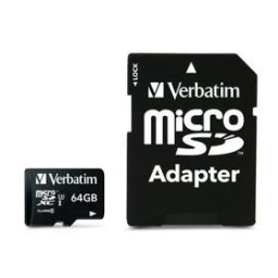 Card Memorie Verbatim "Pro" 64 GB Class 10 Ush-I Microsdxc + Adaptor